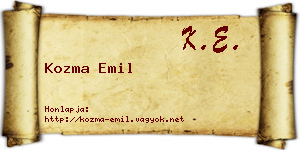 Kozma Emil névjegykártya