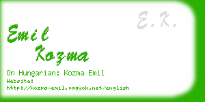 emil kozma business card